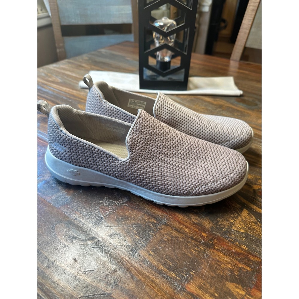 Skechers GoWalk Joy Women 11 Taupe Mesh Slip On Walking Shoes 15600NA